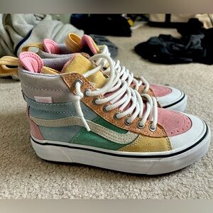 Vans multicolored pastel high tops